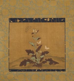 명나라 초기 또는 중기 (1368–1550)의 겨자 식물과 나비