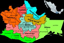 오아하카의 지역 및 구획