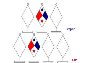 여러 국기 가운데 게양된 파나마 국기