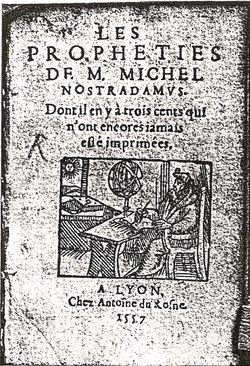 1557년판 Les Propheties의 표지