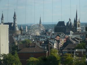 View towards the city of Aachen from SuperC, a central building for students next to the main building at the midtown campus