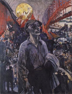 The Hamburger Werftarbeiter (함부르크의 부두노동자들), 하인리히 포겔러의 1928년 작품.