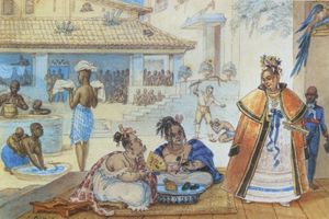 장바티스트 드브레: 브라질 집시 집 내부 (c. 1820)