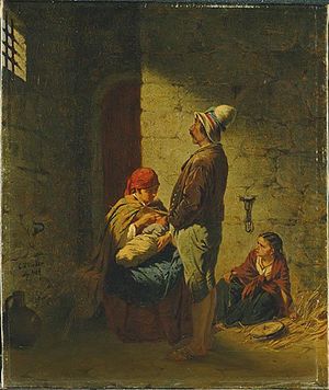 Gypsy Family in Prison, 1864년 카를 둔커의 그림.