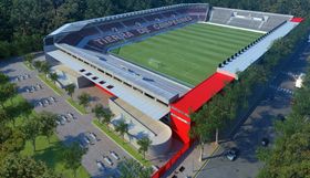 신축 예정 경기장의 조감도