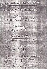 1893년 9월에 작성된 제노아 CFC 창립 문서