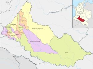 현의 지도. 흑점은 각 시의 시청 소재지를 나타낸다