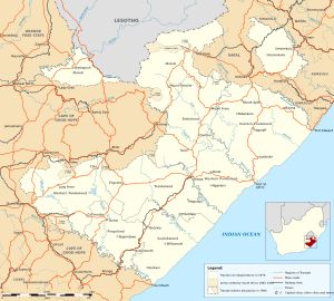 트란스케이의 구획 및 국경 변화 지도