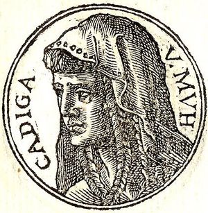 Promptuarii iconum insigniorum - 1553에 묘사된 카디자의 가상 메달