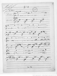 『소조곡』 자필 악보…제1곡 "작은 배에서" 1페이지