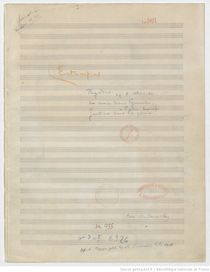 『판화』 자필 악보 표지 (1903)