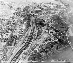 1942년 니들스의 AT&SF 철도 야적장