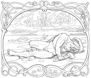 토르의 예언된 죽음. 로렌츠 프뢸리히의 1895년 작품.