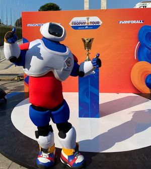 자카르타에서 열린 FIBA 농구 월드컵 트로피 투어의 JIP.