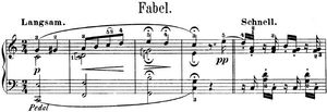 우화(Fabel) 악보 시작 부분