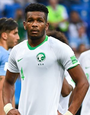 알리 알불라이히가 사우디 아라비아 소속으로 2018년 FIFA 월드컵에 참가한 모습