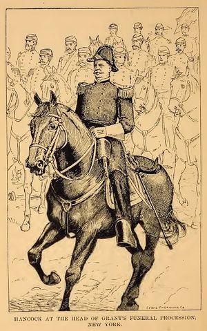 뉴욕 시에서 율리시스 S. 그랜트의 장례 행렬을 이끄는 윈필드 스콧 핸콕 장군