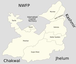 라왈핀디 구의 행정 구역