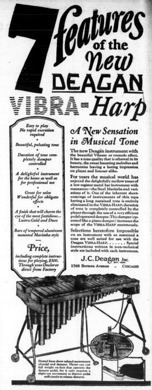 1928년 디건 비브라하프 광고