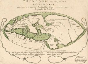 포시도니우스(기원전 150~130년)에 따른 세계 지도,1628년에 제작됨