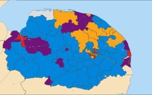 2013년 노퍽 카운티 의회 선거 결과 지도