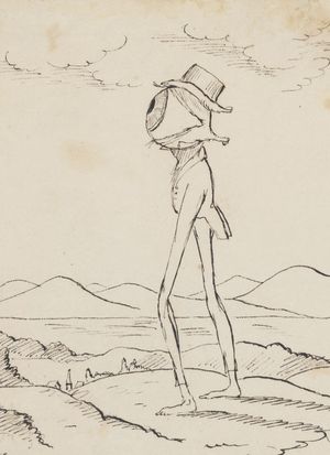 크리스토퍼 피어스 크란치, 1836-1838년경, 에머슨의 "자연"에서 투명한 안구 은유 삽화