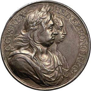 1680년, 그의 왕비와 함께 있는 칼 10세 구스타브의 사후 메달