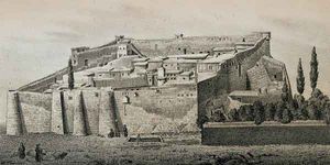 석판화 성 카타리나 수도원의, 포르피리우스 우스펜스키가 1857년에 그린 스케치를 기반으로 함.