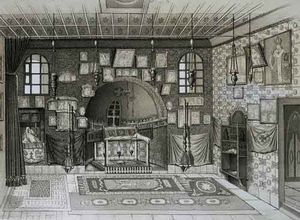 성 카타리나 수도원의 불타는 떨기나무 예배당; 포르피리우스 우스펜스키의 앨범에서 가져온 석판화