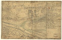 독일 용병의 스케치에 의한 트렌턴 전투 지도