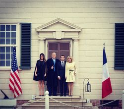 마운트 버넌을 방문한 도널드 트럼프 부부와 에마뉘엘 마크롱 프랑스 대통령 부부 (2018년)