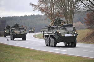 2015년 드래군 라이드 작전 중 빌세크 주둔지로 돌아가는 미 육군 제2기병연대 제3대대 병사들