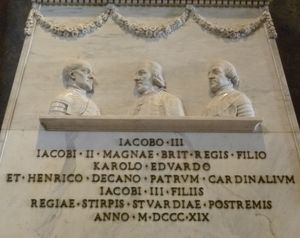 바티칸의 스튜어트 기념비 세부 사항