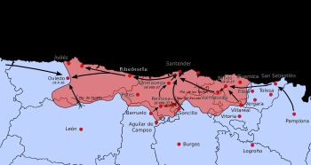 1937년 스페인 북부에서 국민군 진격