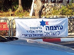 오츠마 예후디트의 2013년 이스라엘 의회 총선거 캠페인 배너