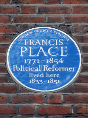 21 브롬톤 광장에 있는 프랜시스 플레이스의 기념 명판