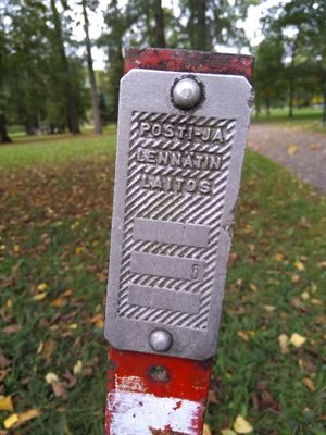 핀란드 포르사에 있는 모스크바-워싱턴 핫라인 케이블 위치 표지판