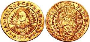 카타리나 폰 브란덴부르크의 트란실바니아 두캇 1630년