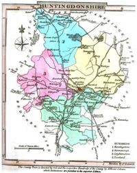1824년 헌팅던셔 지도