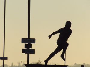 더 호손스에 있는 토니 브라운 동상