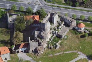 레비체 성, 슬로바키아, 성, 항공 사진