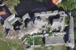 레비체 성, 슬로바키아, 성, 항공 사진