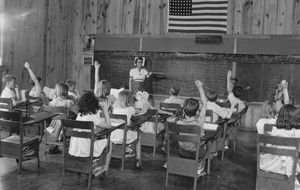 1945년경 백인 이주 농장 노동자 자녀들을 위한 학교