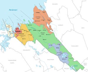 지자체 통합 이후의 코콜라 지역 지도