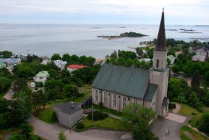 한코의 물탱크에서 본 한코 복음루터교회