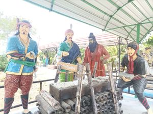 18세기 역사적인 메이테이 문자 텍스트 소각 장면 묘사