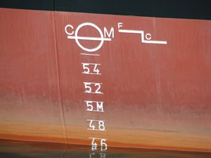 만재흘수선 및 선측의 흘수선