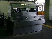 역 플랫폼의 세면소 (마쓰모토역)