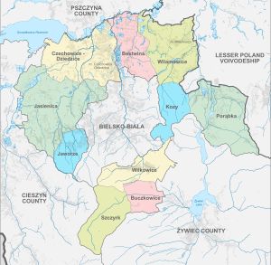 비엘스코군 지도