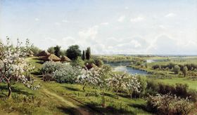 Сергеев, Николай Александрович (художник)}}. "사과꽃. 소러시아에서." 1895년. 캔버스에 유화.